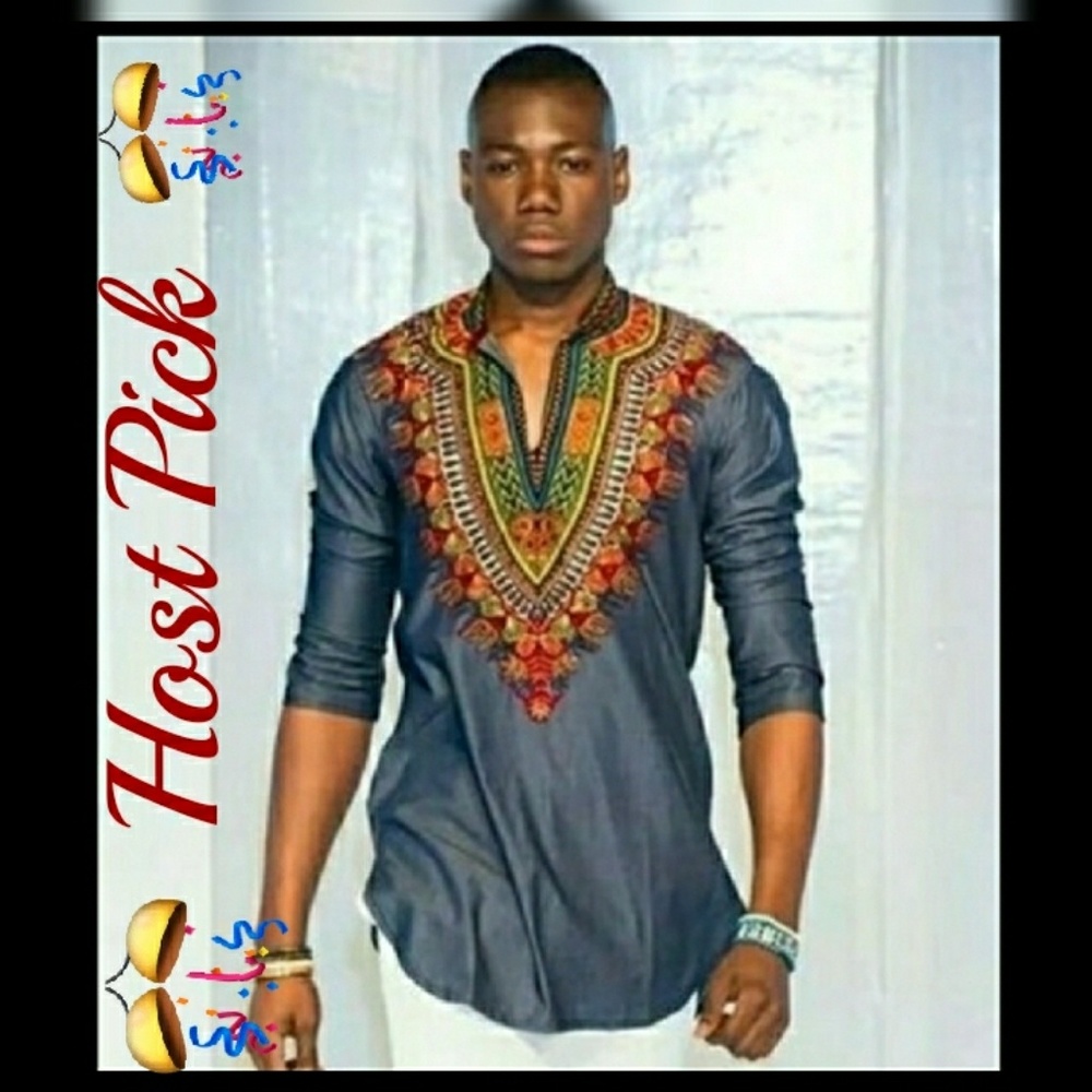 🎊Host Pick🎉💃African Print men dress shirt